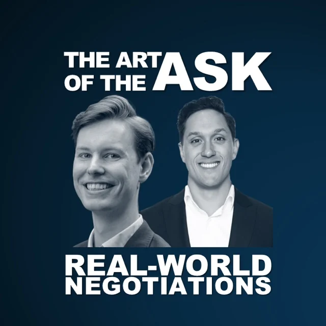 Cover of the podcast The Art of the Ask, with its hosts Melvin Willems and David C. van der Griend